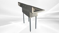HN-C3T101410-12LR 54 ins Stainless Steel 3 Compartment Sink NSF
