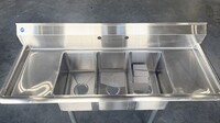 HN-C3T101410-12LR 54 ins Stainless Steel 3 Compartment Sink NSF