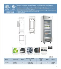 NSF One Door Stainless Steel Commercial Refrigerator KR-23BG1