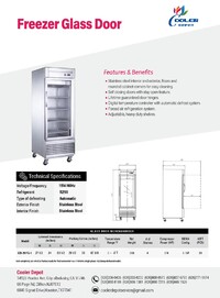 NSF Glass Door Stainless Steel Commercial Freezer CD-29FG-1