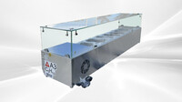NSF Countertop Stainless Steel 7 Pans Salad Showcase CS-1500