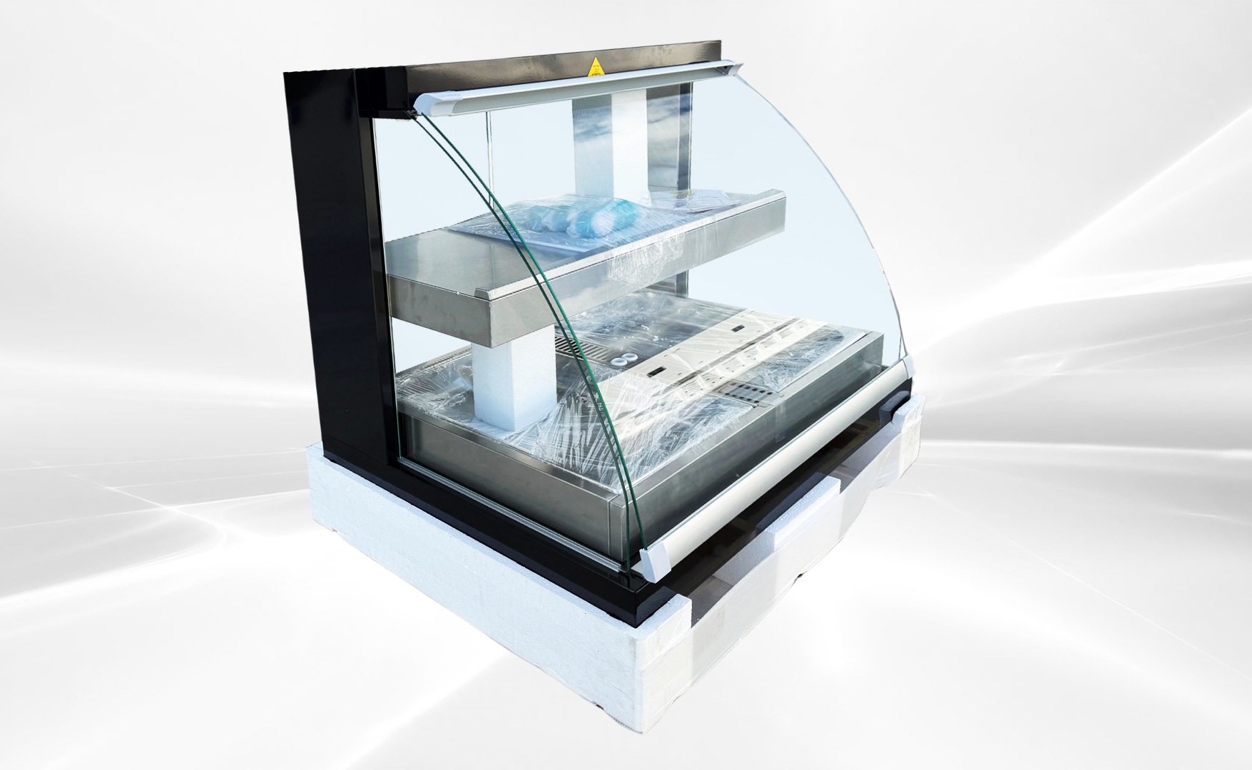 NSF Warmer Curved Front Open Glass Heated Display Case HWC-2PD