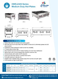 NSF 24 ins four burner hotplate HWS-4