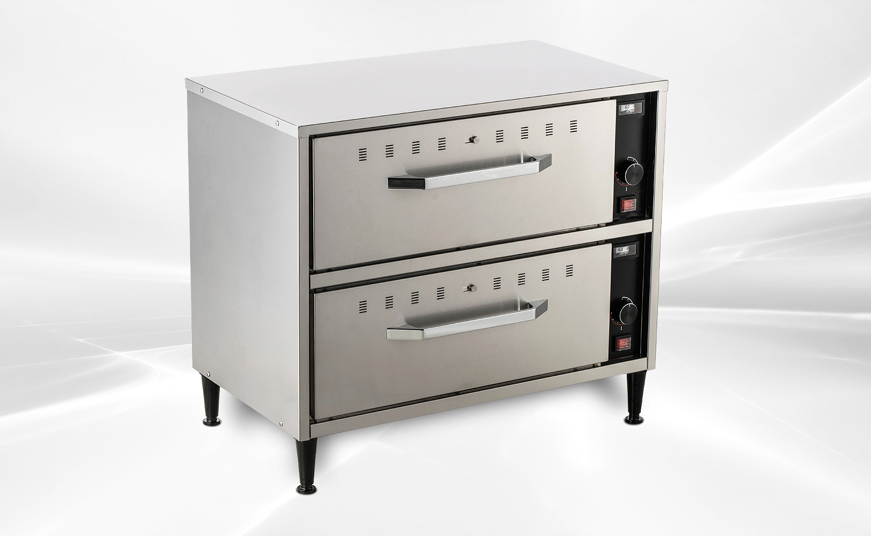NSF Stainless Steel Two Drawer Food Warmer HW-2P