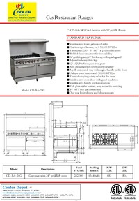 6 Burner With 24 ″ Griddle NSF Oven range TC-R60-24MG