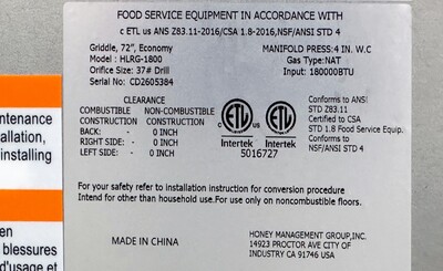 NSF 72 Ins Commercial Countertop Gas Griddle HLRG-1800