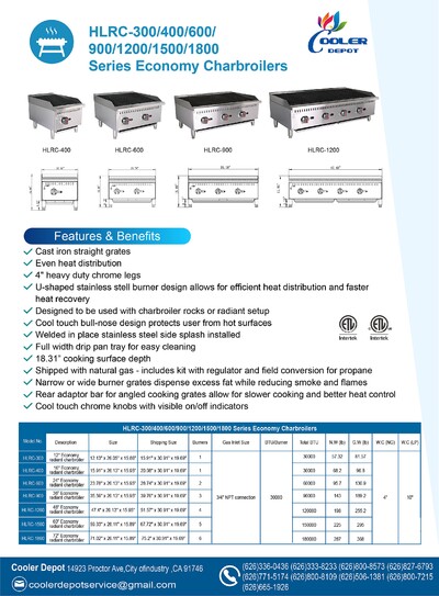 NSF 48 ins Commercial Radiant Broiler Grill HLRC-1200