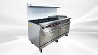 60 ins 6b24g NSF oven range with legs HFSO-60-G24
