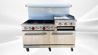 60 ins 6b24g cheese melter NSF oven range with legs HFSO-60-GS24