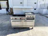 60 ins 6b24g cheese melter NSF oven range with legs HFSO-60-GS24