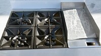36 ins 4b12g NSF oven ranges with legs HFSO-36-G12