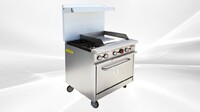36 inches 2 Burner 24 Grill NSF oven ranges HFSO-36-G24