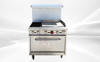 36 inches 2 Burner 24 Grill NSF oven ranges HFSO-36-G24