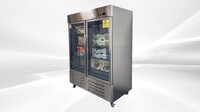 NSF 2Glass Door Stainless Steel Commercial Freezer CD-56FG-2