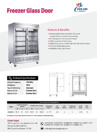 NSF 2Glass Door Stainless Steel Commercial Freezer CD-56FG-2