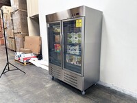 NSF 2Glass Door Stainless Steel Commercial Freezer CD-56FG-2