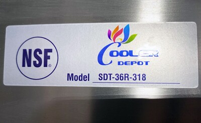 NSF Soiled Dish Table 36W x 30D x43.7H inches HN-DTS36R