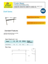 NSF 72 in Two-layer Stainless Steel Shelf 2LTS-1572-418