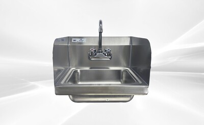 15 ins hand sink with two splashes and faucet HS-15-LR-320