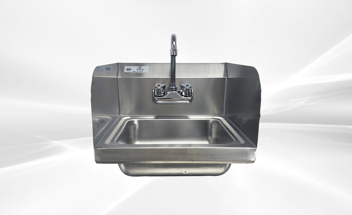15 ins hand sink with two splashes and faucet HS-15-LR-320