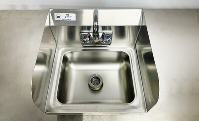 15 ins hand sink with two splashes and faucet HS-15-LR-320