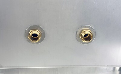 15 ins hand sink with two splashes and faucet HS-15-LR-320