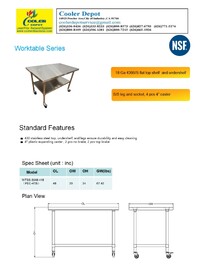 48 inches Prepare The Workbench Stainless Steel Table SSPW48