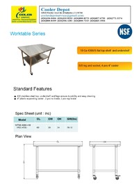 60 inches Prepare Workbench Stainless Steel Table SSPW60