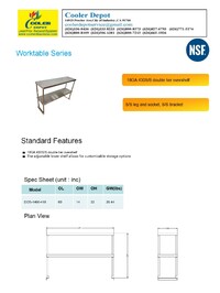 60 inches Prepare Workbench Stainless Steel Table SSPW60