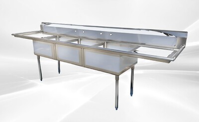 NSF120 in Stainless Steel 3 Compartment sink S3C242412-24LR-318
