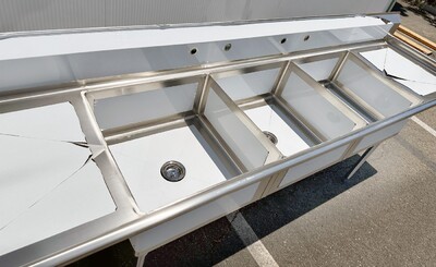 NSF120 in Stainless Steel 3 Compartment sink S3C242412-24LR-318