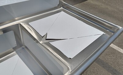 NSF120 in Stainless Steel 3 Compartment sink S3C242412-24LR-318