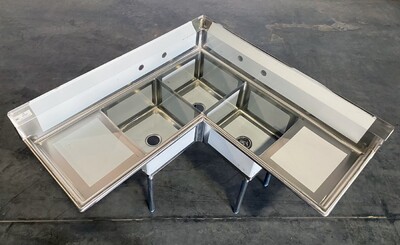 NSF Corner Sink 3 Compartment CS3CT181812-18LR-318
