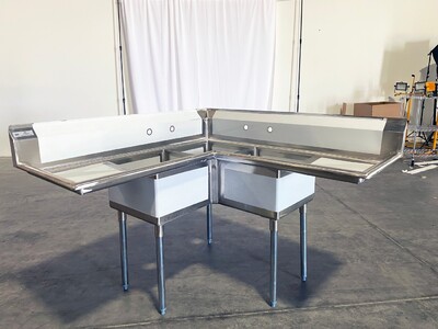 NSF Corner Sink 3 Compartment CS3CT181812-18LR-318