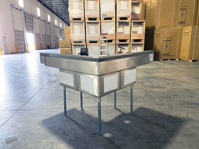 NSF Corner Sink 3 Compartment CS3CT181812-18LR-318