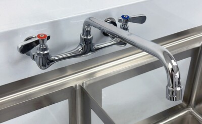 Two Compartment Bar Sink 72 ins  Faucet NSF S2C181812-18LR-318