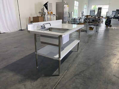 NSF SS Work Table Commercial compartment Sink WTPS-3060-5BS