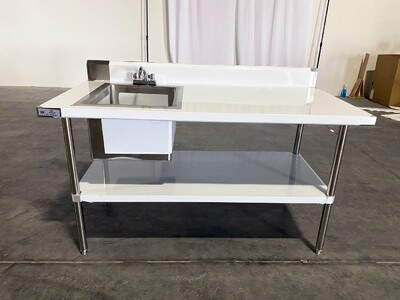 NSF SS Work Table Commercial compartment Sink WTPS-3060-5BS