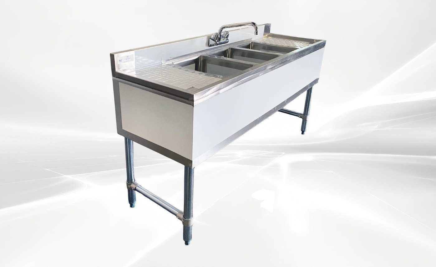 NSF 60 ins 3 Compartment Bar Sink with Faucet BAR-3B1860-12LR