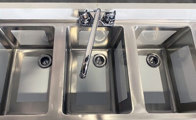 NSF 60 ins 3 Compartment Bar Sink with Faucet BAR-3B1860-12LR