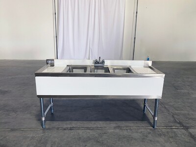 NSF 60 ins 3 Compartment Bar Sink with Faucet BAR-3B1860-12LR