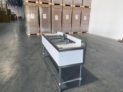 NSF 60 ins 3 Compartment Bar Sink with Faucet BAR-3B1860-12LR