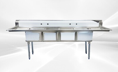 NSF 108 ins 4 Compartment Sink Two Faucets S4C181812-18LR-318