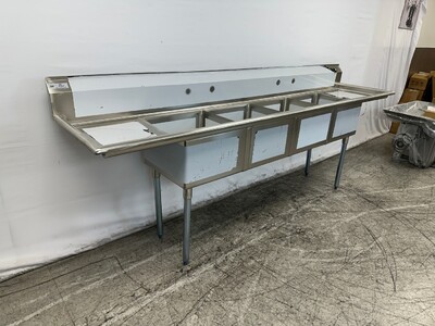 NSF 108 ins 4 Compartment Sink Two Faucets S4C181812-18LR-318