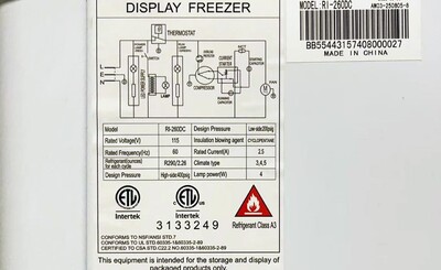 NSF 40 ins Ice Cream Glass Freezer Dipping Cabinet RI-260DC