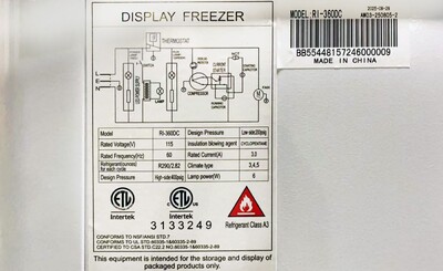 NSF 49 ins Ice Cream Glass Freezer Dipping Cabinet RI-360DC