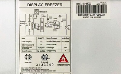 NSF 60 ins Ice Cream Glass Freezer Dipping Cabinet RI-460DC