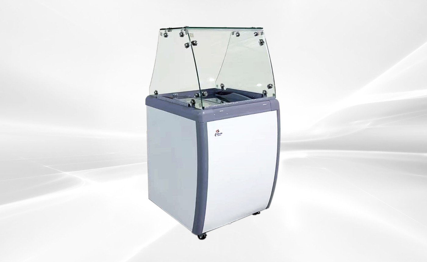 NSF 26 ins Dipping Cabinet RI-160DC With Flat Glass Sneeze Guard