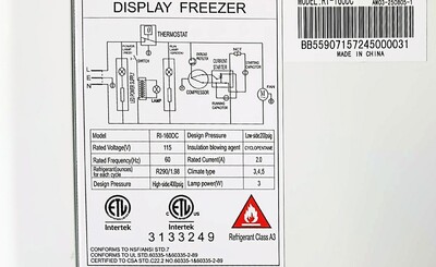 NSF 26 ins Dipping Cabinet RI-160DC With Flat Glass Sneeze Guard