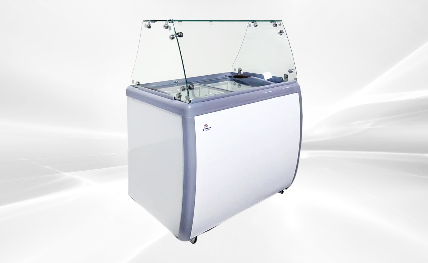 NSF 40 ins Dipping Cabinet RI-260DC With Flat Glass Sneeze Guard